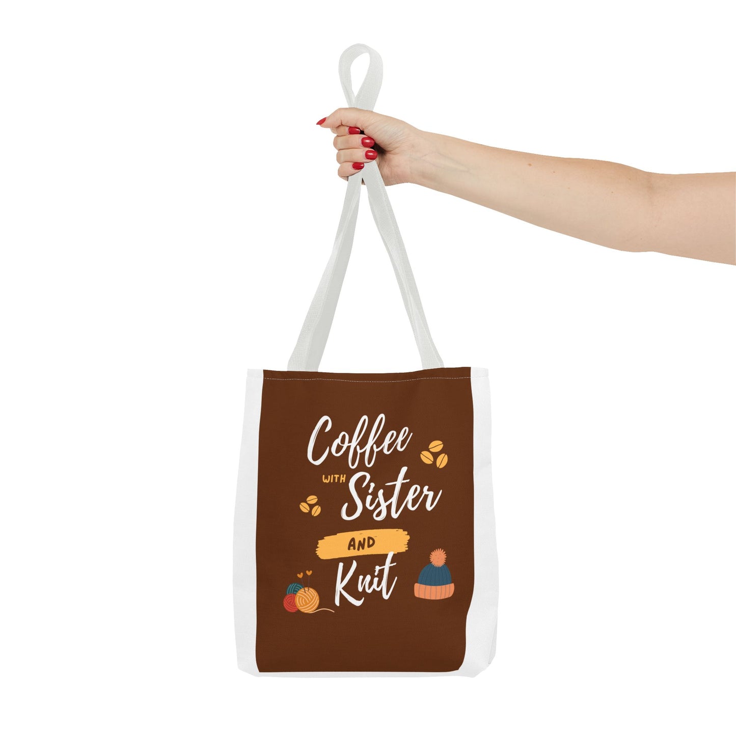 Tote Bag For Knitting and Crochet "Coffee with Sister" Theme