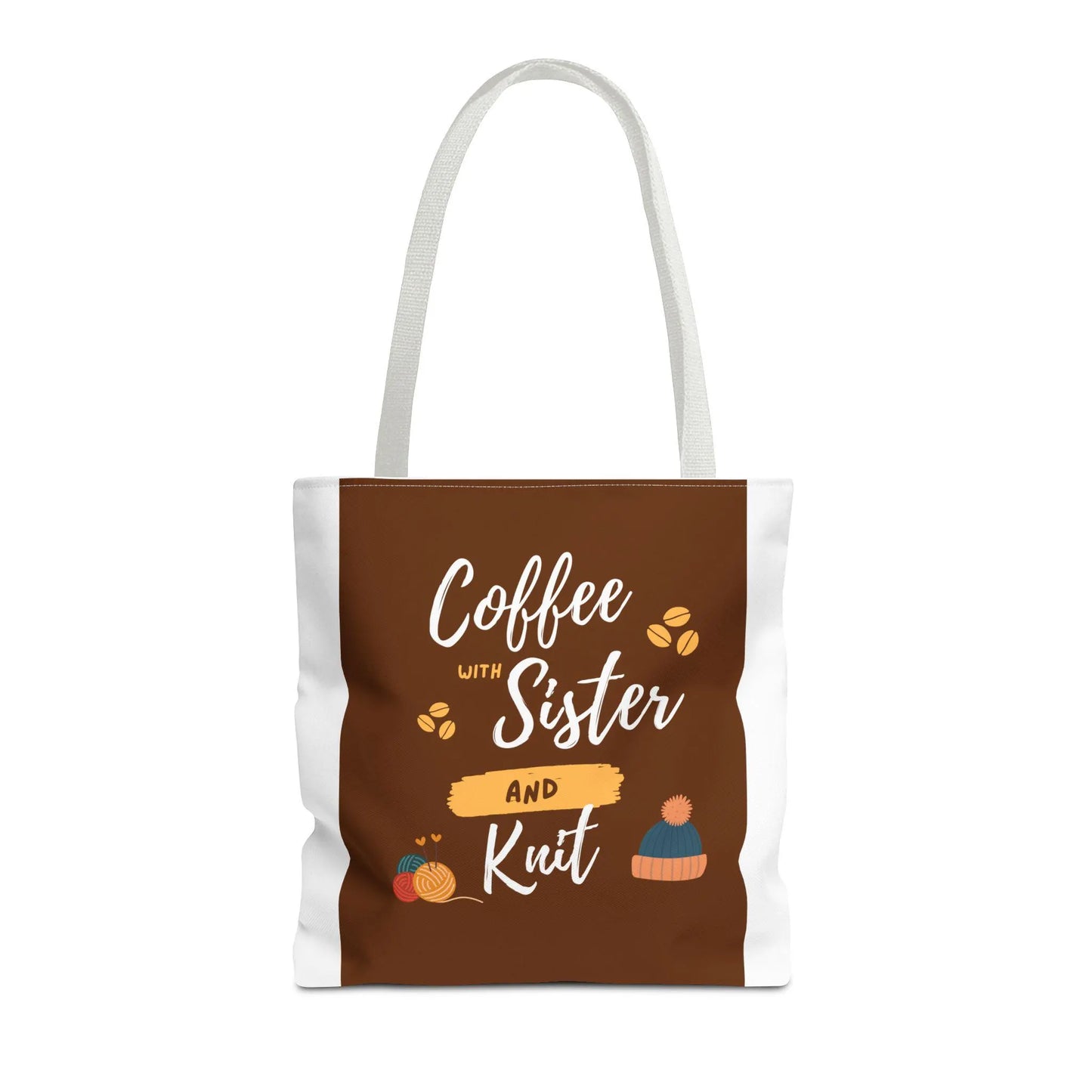 Tote Bag For Knitting and Crochet "Coffee with Sister" Theme