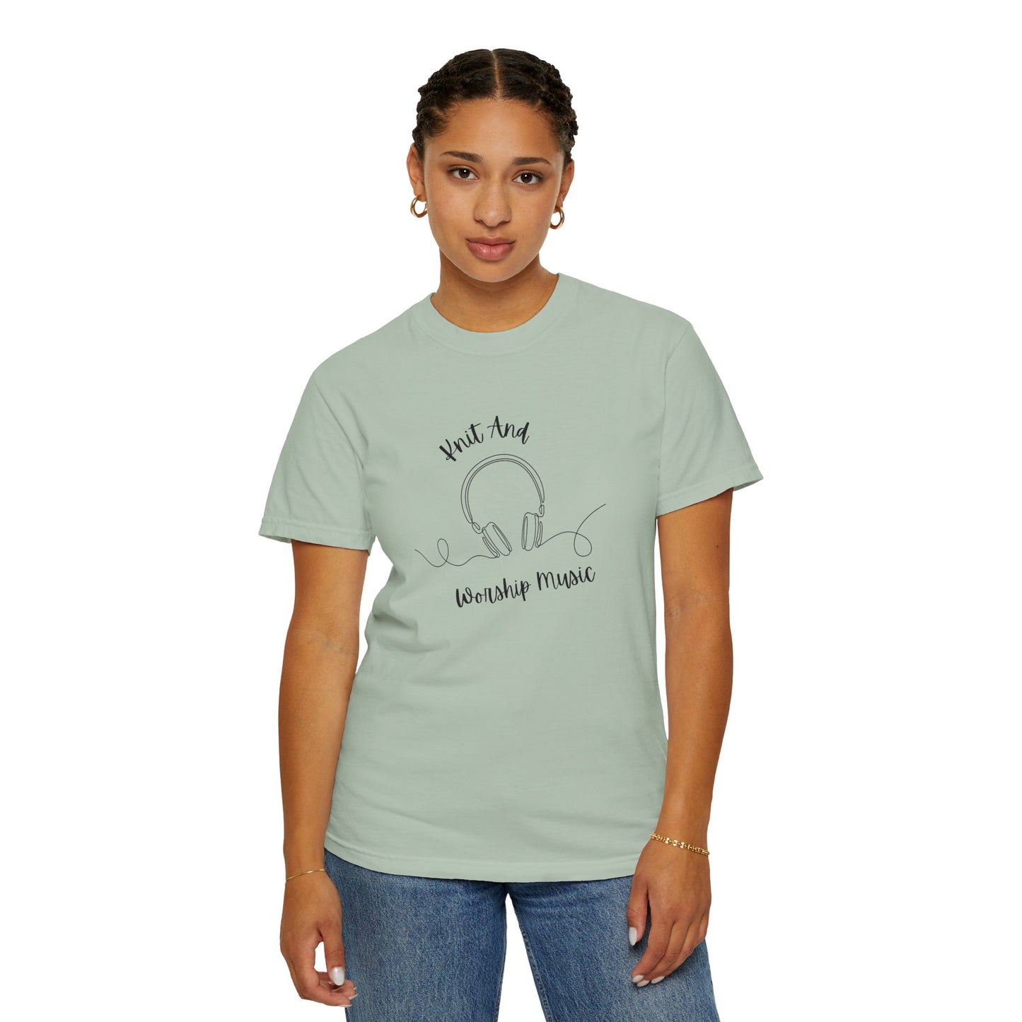 Christian T-Shirt "Knit and Worship Music"
