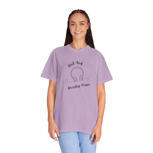 Christian T-Shirt "Knit and Worship Music"