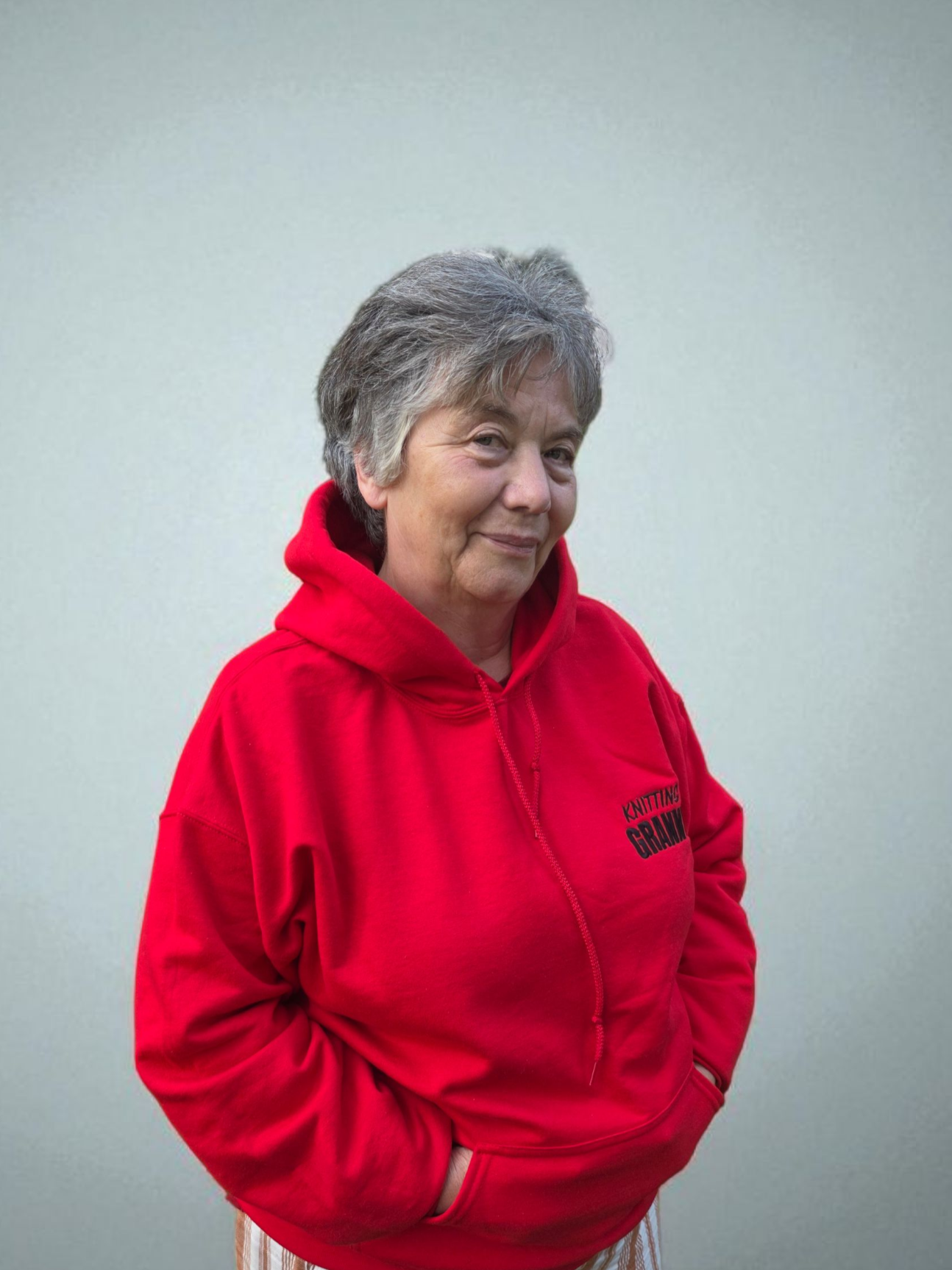 Knitting Granny-Embroider Sweater